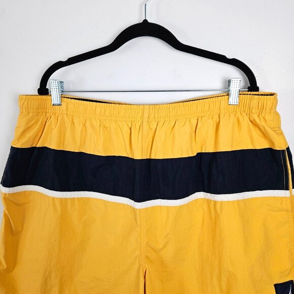 Nautica Mens Yellow Swim Trunks XXL W/ Mesh Lining & Navy Stripe Drawstring - Picture 3 of 9